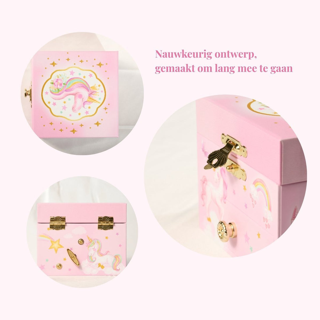 Unicorn Musical Jewelry Box with Drawer – Rainbow Design, Dancing Unicorn Figurine & Twinkle Star Melody – Gift for Girls