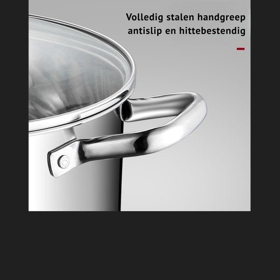 CookPal 26cm Stainless Steel Soup Pot – Induction Ready with Glass Lid