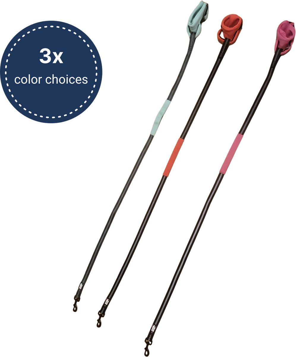 Hands-Free Reflective Dog Leash with Padded Wrist Strap – 140cm Durable Nylon Lead for Running, Training & Walking – Strong & Comfortable Leash for Large Dogs (Red)