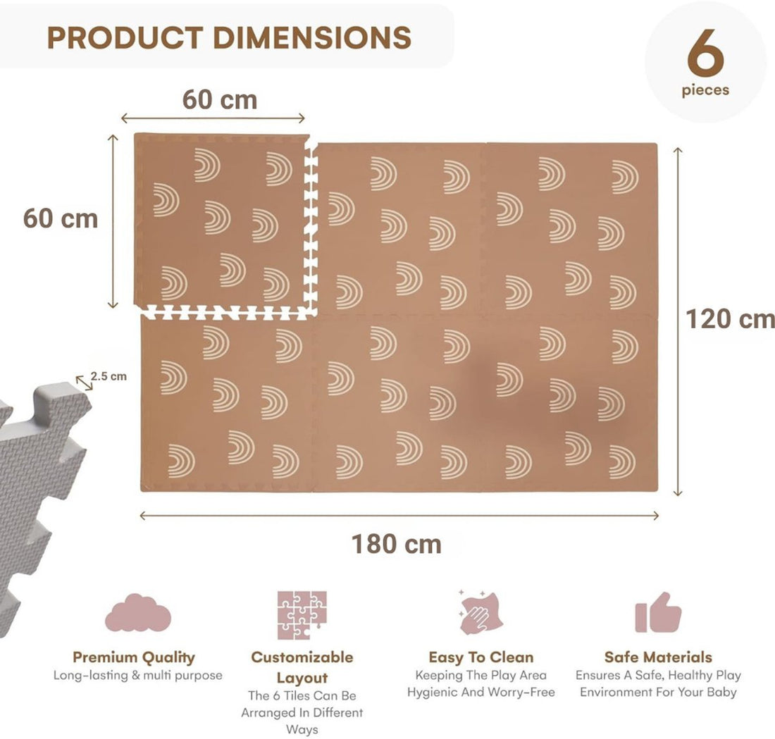 KinderNest Baby Play Mat – Soft Foam Puzzle Mat for Infants & Toddlers, Gender-Neutral, Easy to Clean, Safe & Stimulating, 120x180 cm