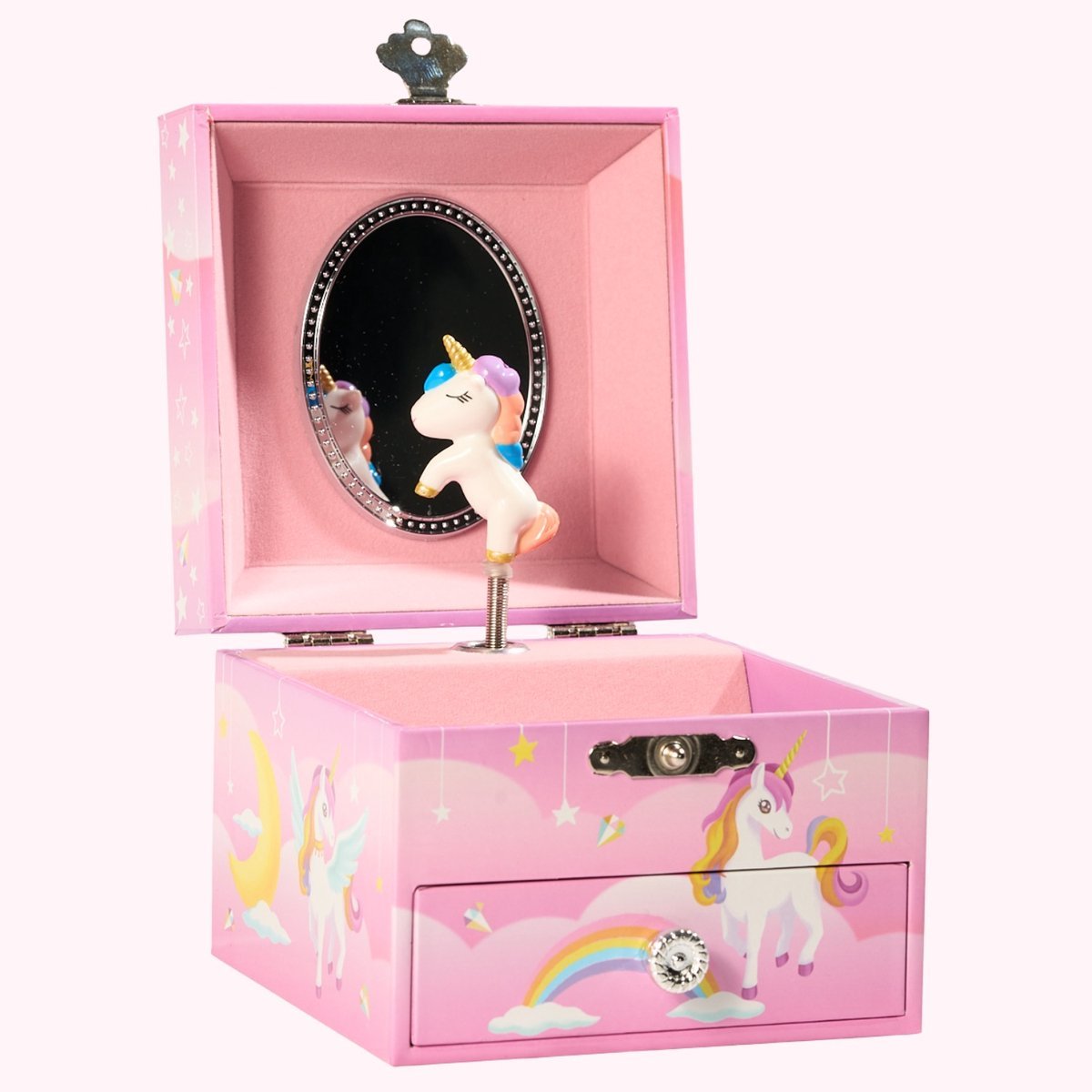 Magical Unicorn Musical Jewelry Box for Girls – Plays Twinkle Twinkle Little Star – Wooden Keepsake Box with Dancing Unicorn, Storage for Necklaces, Bracelets & Earrings – Perfect Birthday & Christmas Gift