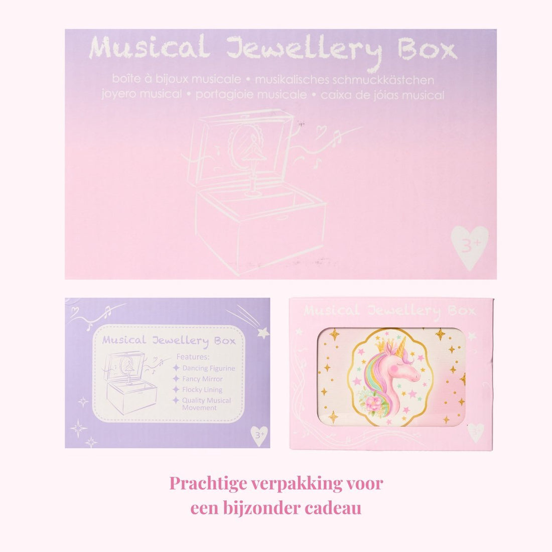 ChimeDream Unicorn Musical Jewelry Box for Girls – Dancing Unicorn with “Twinkle Twinkle Little Star” Melody – Rainbow Jewelry Storage Box for Kids – Perfect Unicorn Gift for Girls