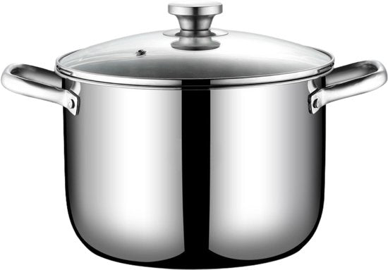 CookPal 26cm Stainless Steel Soup Pot – Induction Ready with Glass Lid