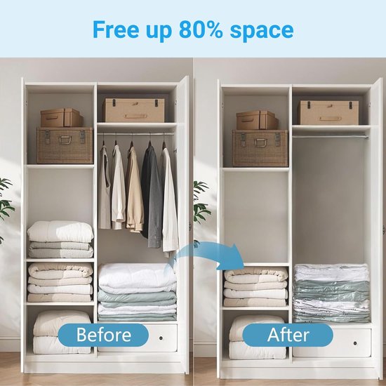 SpaceSaver Vacuum Storage Bags Jumbo 6-Pack – Save 80% Space for Clothes & Bedding