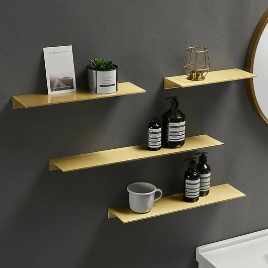 Bryan - Bathroom Floating Shelf Wall Rack Storage Gold