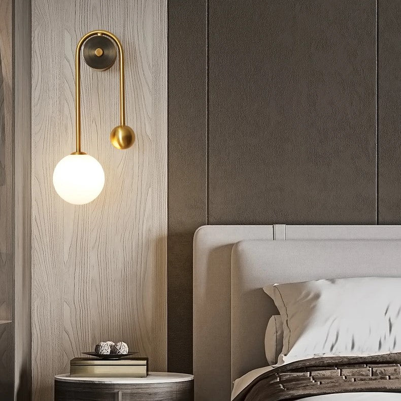 Ilsa - Modern Wall Lamp Glass Ball Lampshade Gold