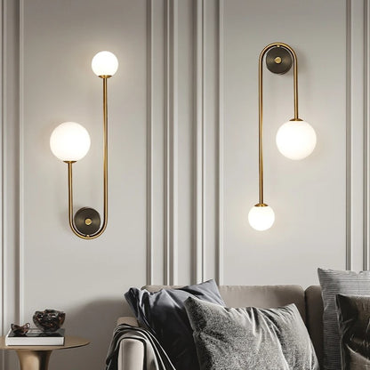 Ilsa - Modern Wall Lamp Glass Ball Lampshade Gold