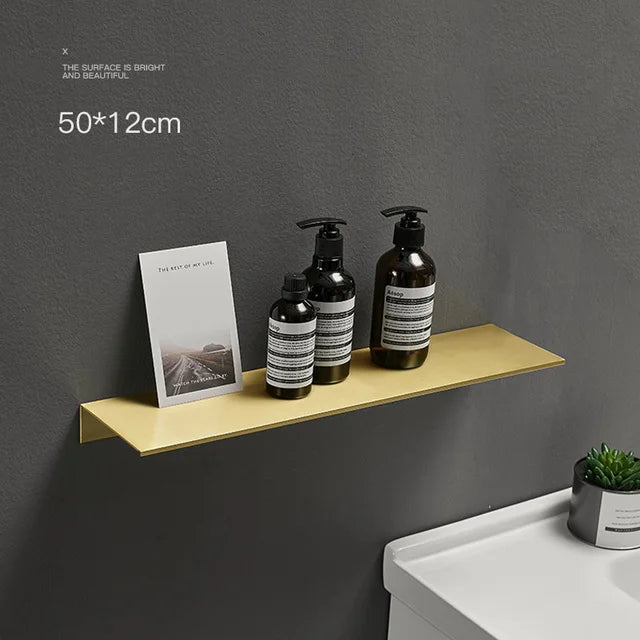 Bryan - Bathroom Floating Shelf Wall Rack Storage Gold