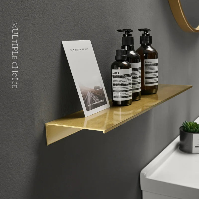 Bryan - Bathroom Floating Shelf Wall Rack Storage Gold