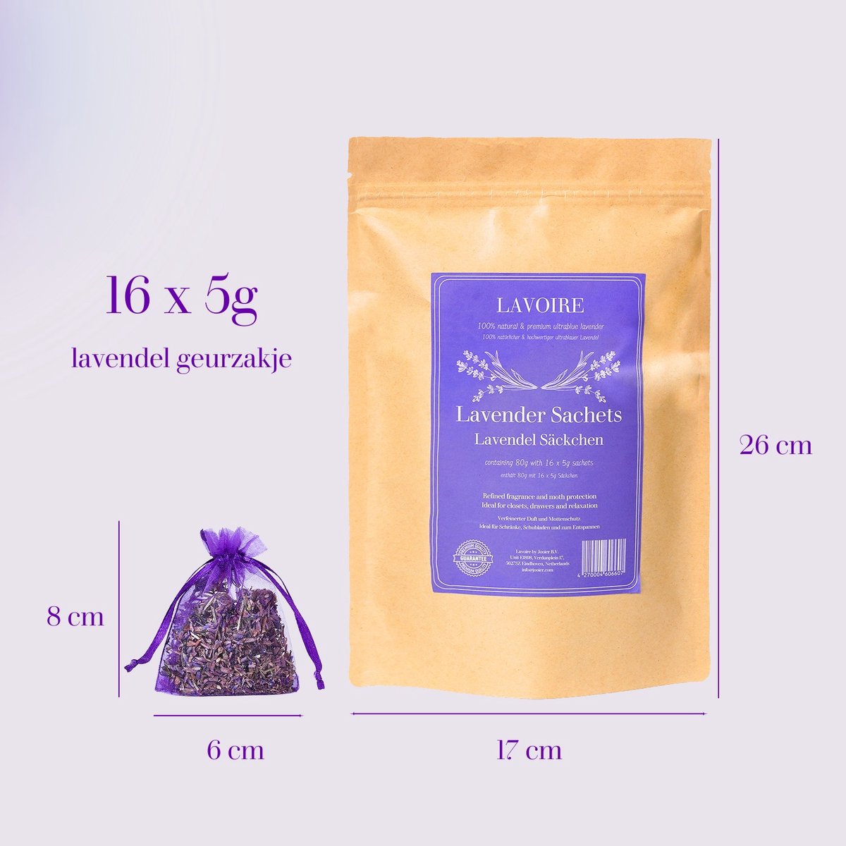 Lavoire Lavender Sachet Moth Protection Mottenballen