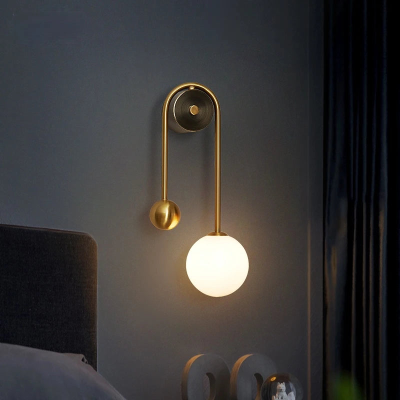 Ilsa - Modern Wall Lamp Glass Ball Lampshade Gold