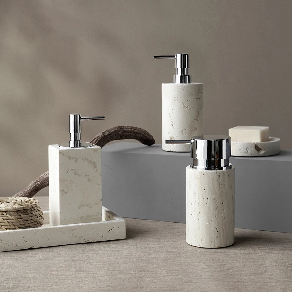 Ashley - Bathroom Accessories Set Natural Marble Stone