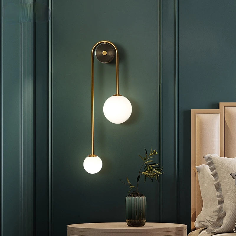 Ilsa - Modern Wall Lamp Glass Ball Lampshade Gold