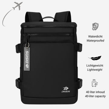 DIS10S 40L Carry-On Backpack – Water-Resistant Travel Bag with Shoe Compartment, Airline Approved Hand Luggage