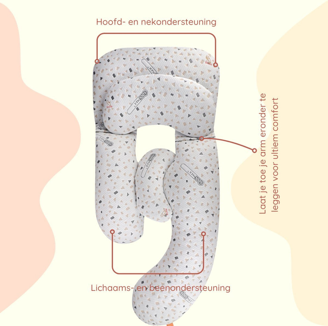 Momie™ Pregnancy Pillow – Full Body Support for Neck, Back & Belly | Adjustable for All Trimesters | Nursing & Maternity Pillow with Memory Foam & Removable Washable Cover