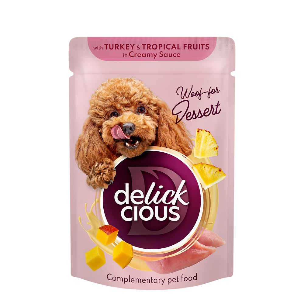 Delickcious Dog Flakes in Cream Sauce, 12 x 80 g