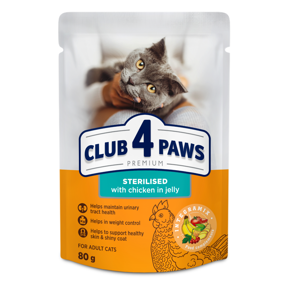 Club4Paws wet sterilised cat food chicken