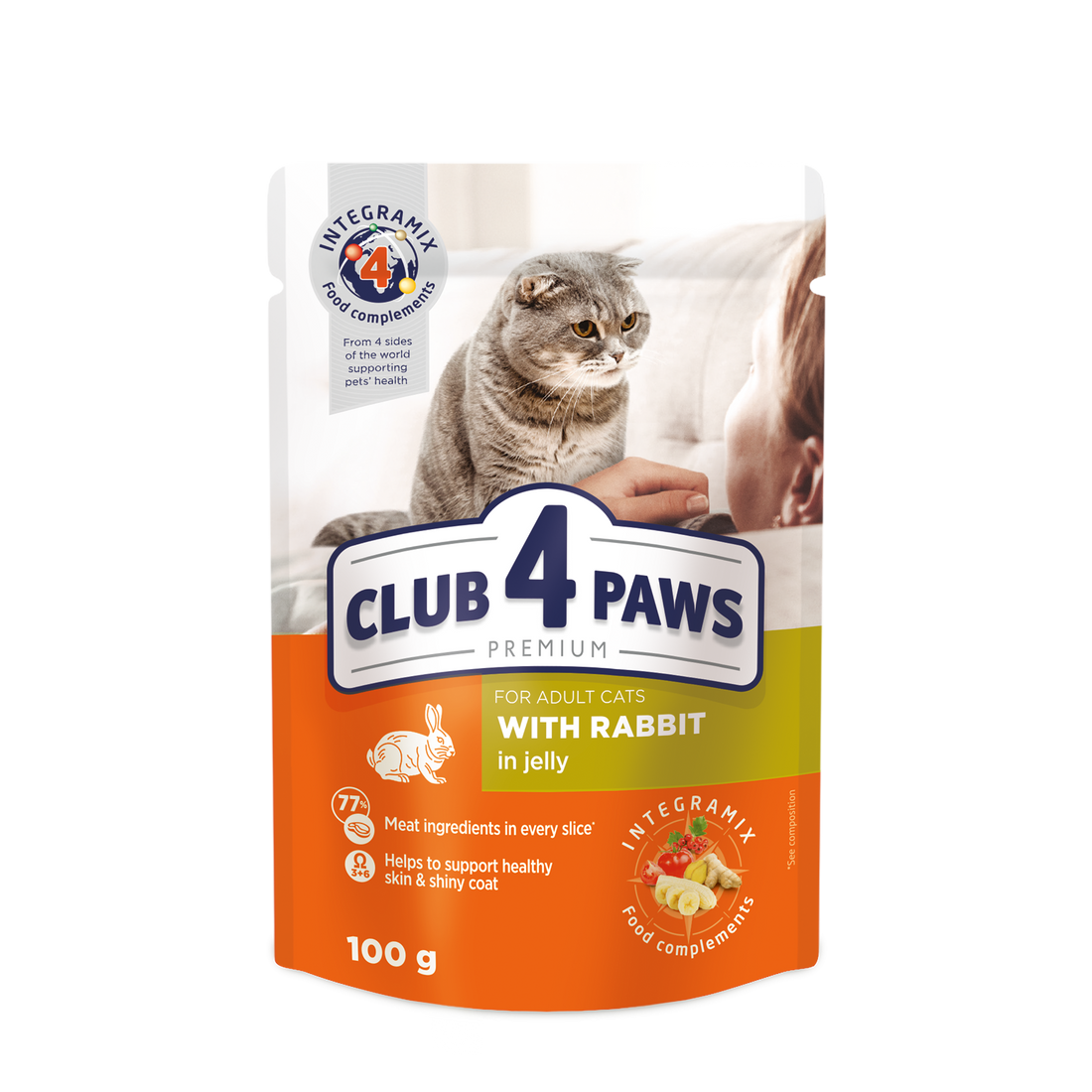 Club4Paws wet adult cat food rabbit