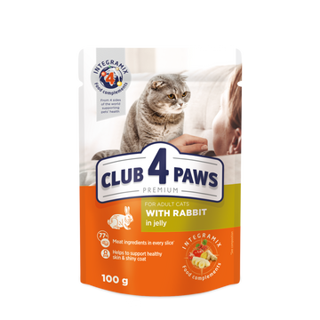Club4Paws wet adult cat food rabbit
