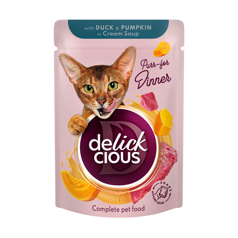 Delickcious Cat Strips in Cream Soup, 12 x 85 g